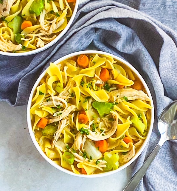 Gluten Free Chickenless Chicken Noodle Soup - Breezy Bakes
